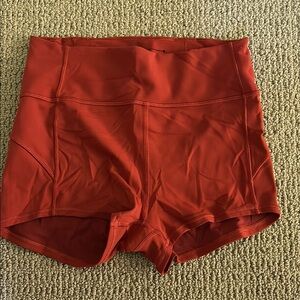 Women's Red High-Waisted Shorts